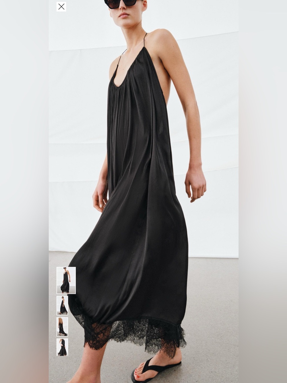 ZARA - NWT ZW Collection Satin Lace Halter Dress - XS‎ - SOLD OUT ONLINE